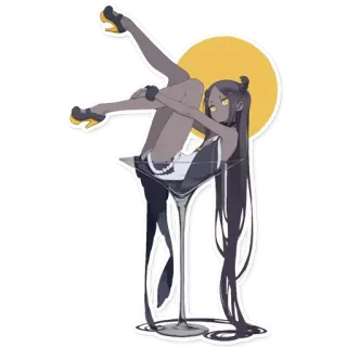 🍸 ผู้หญิง, มาร์ตินี่, แก้ว, ส้นสูง, นั่ง telegram sticker