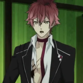 🍷 Ayato Sakamaki Diabolik Lovers anime, vampire, red hair, bishounen, Diabolik Lovers telegram sticker
