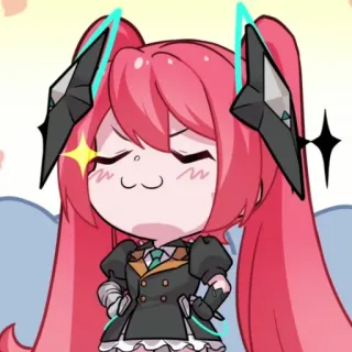 💖 アニメ, ちび, 可愛い, 漫画, キャラクター, ピンク髪 whatsapp sticker