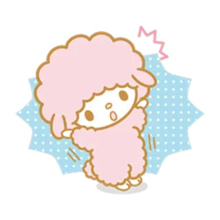 😦 милый, мультфильм, каваий, овца, животное, розовый whatsapp sticker