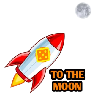 🌛 TO THE MOON ракета, луна, космос, мем, финансы, криптовалюта telegram sticker