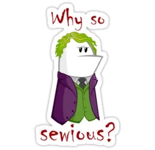 😕 The Joker Batman Why so sewious? Coringa, Batman, DC Comics, vilão, palhaço, Por que tão sério? telegram sticker