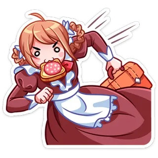 🏃‍♂ Anime, Mädchen, Toast, Rennen, Schulmädchen, Wütend, Essen telegram sticker