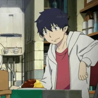 ☁️ Rin Okumura Blue Exorcist Anime, Kochen, Essen, Charakter, Männlich, Blue Exorcist telegram sticker