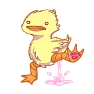 💩 Ente, Cartoon, Tier, Gelb, Lustig, Süß, Aufkleber telegram sticker