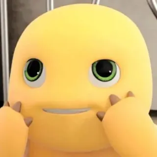 🎗 gelb, Cartoon, niedlich, Figur telegram sticker