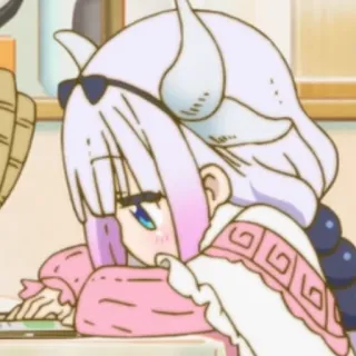 🌥 Kanna Kamui Miss Kobayashi's Dragon Maid anime, naga, imut, gadis, lelah whatsapp sticker