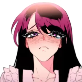 😚 动漫, 哭泣, 悲伤, 女人, 角色 whatsapp sticker