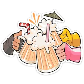 🍺 boisson, cocktail, santé, fête, soirée, amis, toast telegram sticker