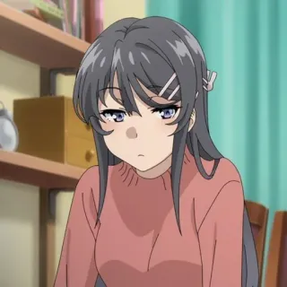 ⛓ Mai Sakurajima Rascal Does Not Dream of Bunny Girl Senpai Anime, Garota, Sakurajima Mai, Mai, Fofa, Mangá, Bunny Girl Senpai, Triste telegram sticker