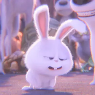 🐰 Snowball The Secret Life of Pets rabbit, bunny, white, cartoon, animal, pet whatsapp sticker