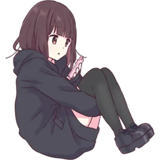 📱 Gadis anime, Kartun, Kawaii, Imut, Gadis, Stiker, Manga telegram sticker