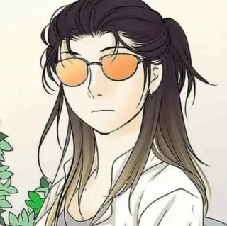 🍙 personne, lunettes de soleil, lunettes, portrait, dessin animé, animé, personnage telegram sticker