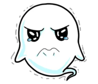 😢 spook, verdrietig, huilen, cartoon, spookachtig, kawaii telegram sticker