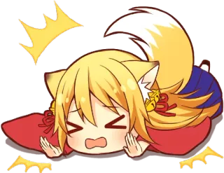 😵 Anime, Raposa, Fofo, Chibi, Chocado telegram sticker
