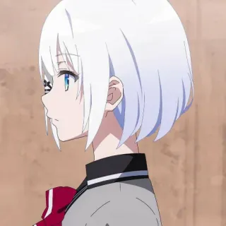🍁 Anime, Garota, Cabelo Branco, Animação, Personagem, Bonita telegram sticker
