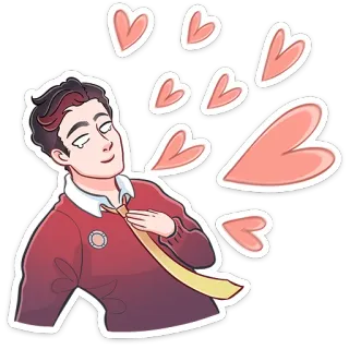 ❤️ 卡通, 男人, 爱心, 爱, 感情, 浪漫 telegram sticker