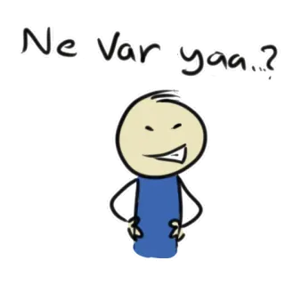 😠 Ne. var yaa...? bonhomme allumette, question, dessin animé, illustration telegram sticker