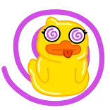 😵 утка, загипнотизированный, мультфильм, смешной, глаза, спираль, животное telegram sticker