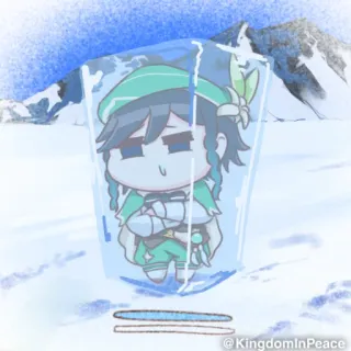 🧬 Venti Genshin Impact @KingdomInPeace Venti, Genshin Impact, anime, congelato, ghiaccio, carino telegram sticker