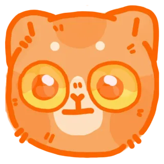 😐 кот, животное, милый, оранжевый, глаза, питомец whatsapp sticker
