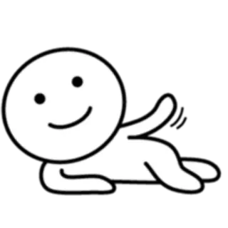 🙂 cartoon, character, white, minimalist, simple, person whatsapp sticker
