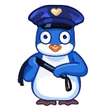 👮‍♀️ policja, pingwin, kreskówka, policjant, zwierzę telegram sticker