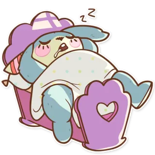 💤 śpiący, kreskówka, słodki, postać, leniwy telegram sticker
