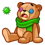 🦠 teddy bear, stuffed animal, toy, scarf, eyes, cute telegram sticker