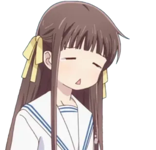 😂 Tohru Honda Fruits Basket อนิเมะ, การ์ตูน, ตัวละคร, ผู้หญิง, มังงะ, โทโอรุ ฮอนดะ, Fruits Basket whatsapp sticker