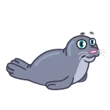 🙅‍♂️ phoque, animal, mignon, dessin animé, mammifère, océan, mer telegram sticker