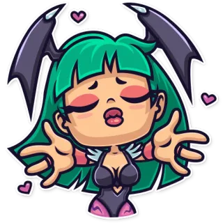 😍 Morrigan Aensland Darkstalkers video game, fighting game, anime, cartoon, sticker, Morrigan, Darkstalkers, character telegram sticker