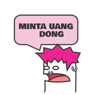 💰 MINTA UANG DONG 돈, 만화, 요청, 인도네시아어 telegram sticker
