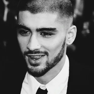 ✖️ Zayn Malik 泽恩·马利克, 歌手, 名人, 肖像, 黑白, 单向乐队 telegram sticker