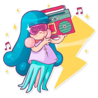 Lady Octo telegram stickers