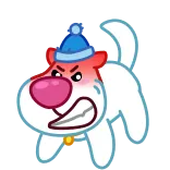 🤬 собака, мультфильм, злой, животное, зима, шляпа telegram sticker