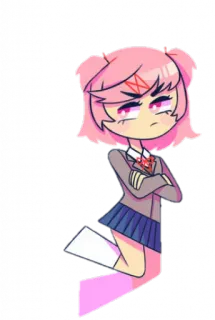 💕 Natsuki Doki Doki Literature Club! Anime, Manga, Natsuki, Doki Doki Literature Club, Słodkie, Zły telegram sticker