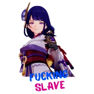 🤨 FUCKING SLAVE linguaggio offensivo, insulto, testo, Raiden, Genshin Impact telegram sticker