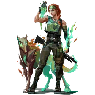🐺 Skye Valorant персонаж, видеоигра, женщина, оружие, животное telegram sticker