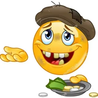 🫴 emoji, poverty, beggar, sad, money, poor whatsapp sticker
