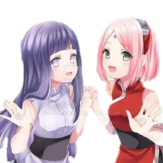 💅 Sakura Naruto 애니메이션, 팬아트, 사쿠라, 히나타 telegram sticker