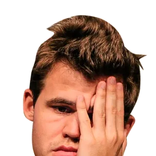 😰 Magnus Carlsen chess, magnus carlsen, facepalm, expression, chess player telegram sticker