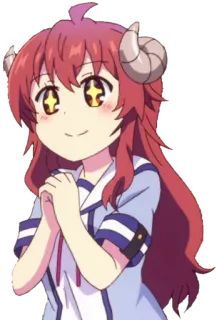 👹 Shamiko Machikado Mazoku Anime, Demone, Corna, Ragazza, Shamiko, Machikado Mazoku telegram sticker