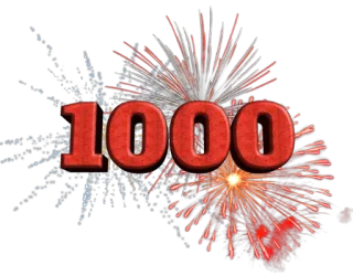 ❗ 1000 fuegos artificiales, celebración, número, mil telegram sticker