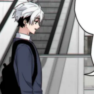 🥛 anime, manga, character, boy, school, student, backpack, art whatsapp sticker