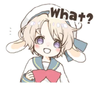 🌬 What? anime, lindo, pregunta, conejo, dibujos animados whatsapp sticker