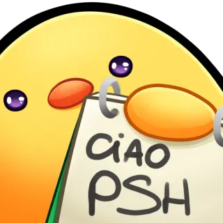 🐤 CIAO
PSH ciao, hola, italiano, saludo, dibujos animados, lindo, pájaro whatsapp sticker