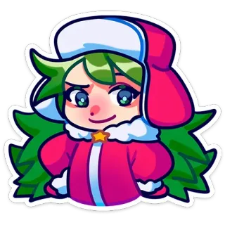 ☺ Мультфильм, Аниме, Зима, Праздники, Женщина, Персонаж, Милый, Счастливый, Улыбка telegram sticker