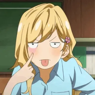 😜 anime, girl, cartoon, cheeky, face, expression telegram sticker