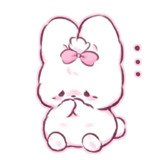 🥺 귀여운, 토끼, 토끼, 동물, 만화 telegram sticker